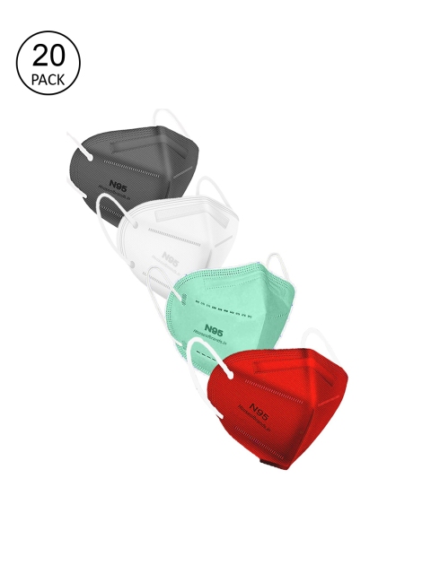 

Swiss Design Adults Pack Of 20 Solid 5-Ply Disposable Outdoor Anti-Pollution N95 Masks, Grey