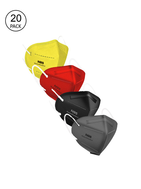 

Swiss Design Adult Pack Of 20 5-Ply Disposable 5-Layered Outdoor Anti-Pollution N95 Masks, Red