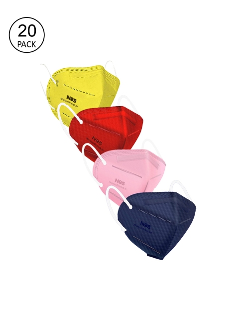 

Swiss Design Unisex Pack Of 20 Solid 5-Ply Anti-Pollution N95 Masks, Yellow