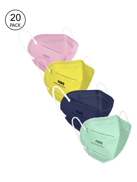 

Swiss Design Unisex Pack Of 20 Solid 5-Ply Anti-Pollution N95 Masks, Pink