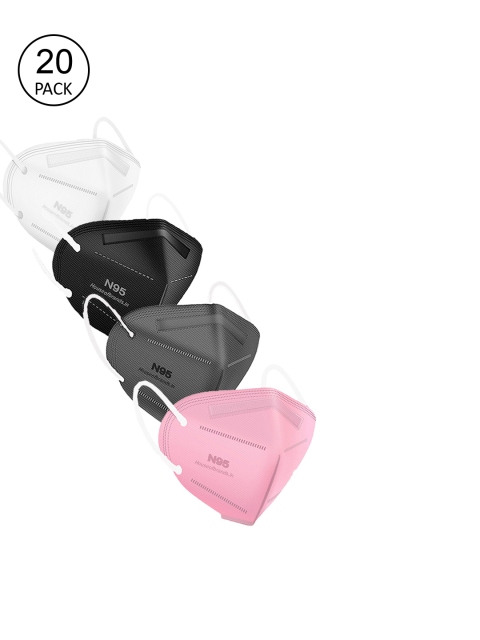 

Swiss Design Unisex Pack Of 20 Solid 5-Ply Anti-Pollution N95 Masks, White