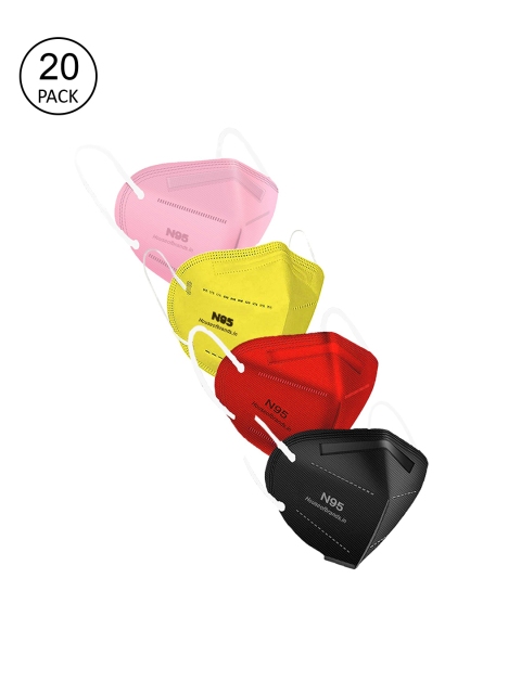 

Swiss Design Adults Pack Of 20 Solid 5-Ply Disposable Outdoor Anti-Pollution N95 Masks, Black