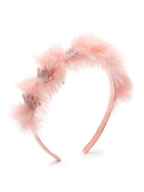 

The Magic Wand Girls Peach-Coloured & White Fur Hairband