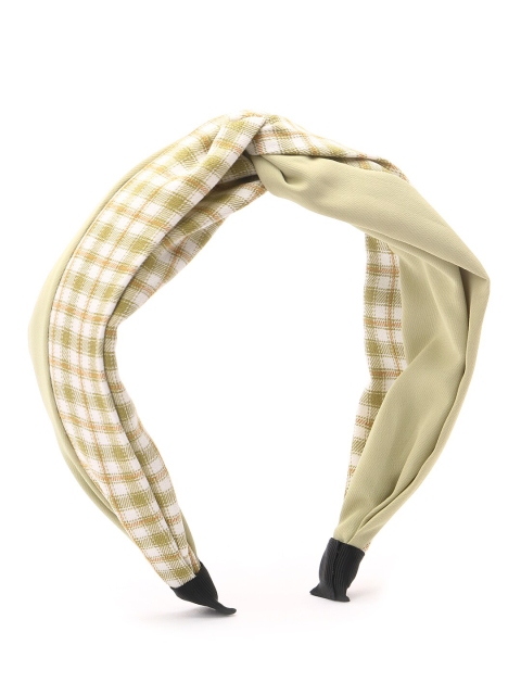 

The Magic Wand Girls Green & White Checked Knot Hairband