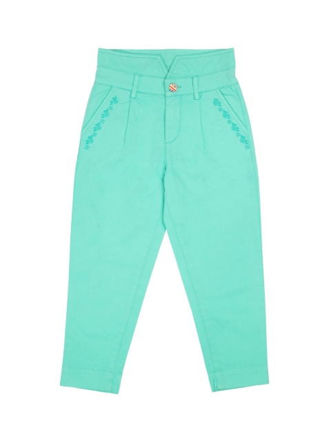 

UNDER FOURTEEN ONLY Boys Green Regular Trousers
