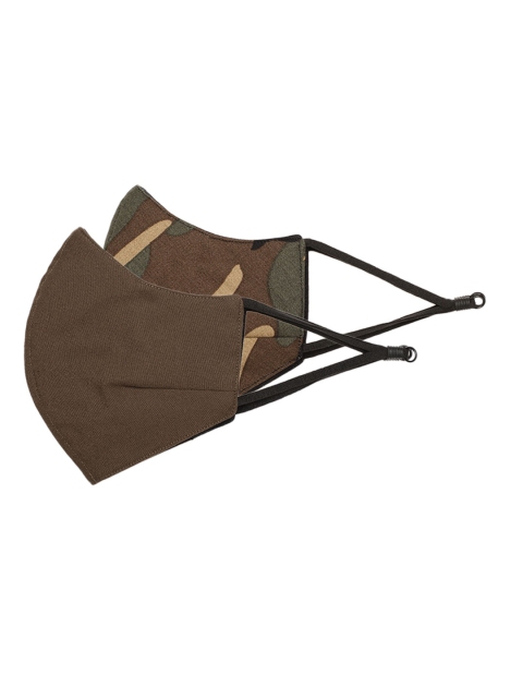 

MANARI India Men Pack of 2 Reusable 5-Ply Adjustable Cloth Masks, Olive