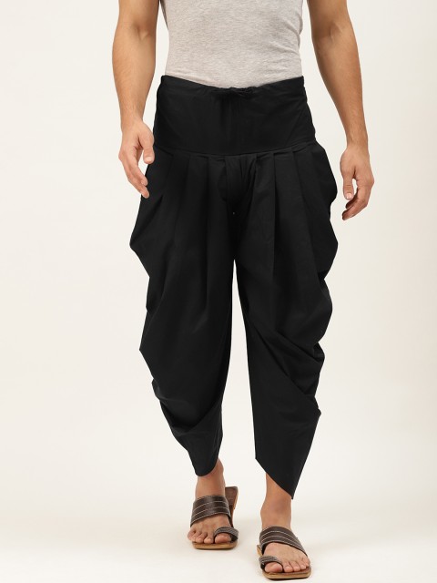 

Molly & Michel Men Black Solid Cotton Dhoti Styled Salwar