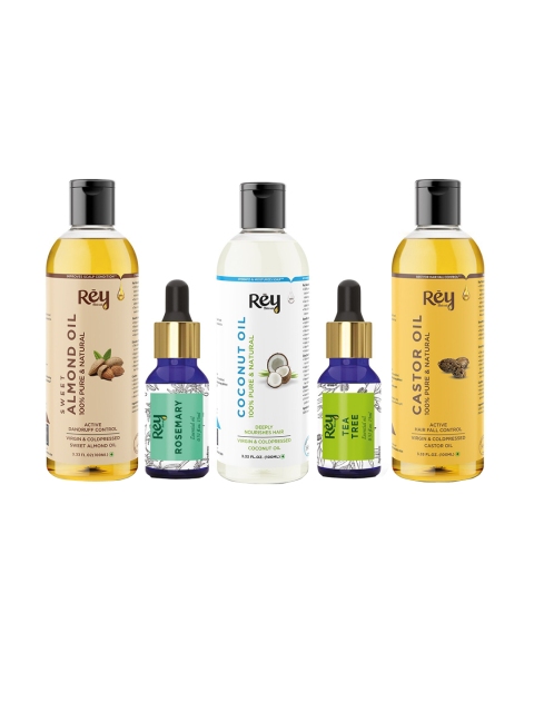 

Rey Naturals Set of 5 Hair Care Kit, Transparent