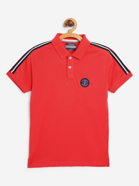 

Octave Boys Red Solid Polo Collar Applique T-shirt