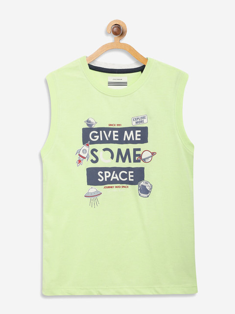 

Octave Boys Green Typography Printed T-shirt