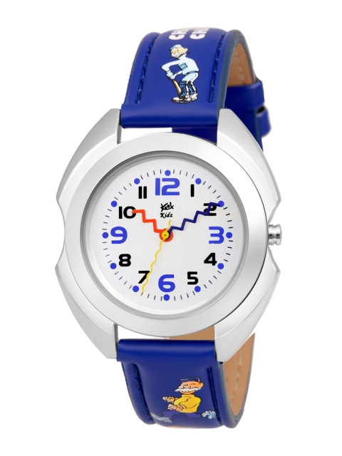 

Kool Kidz Unisex Kids Multicoloured Printed Dial & Blue Leather Straps Analogue Watch
