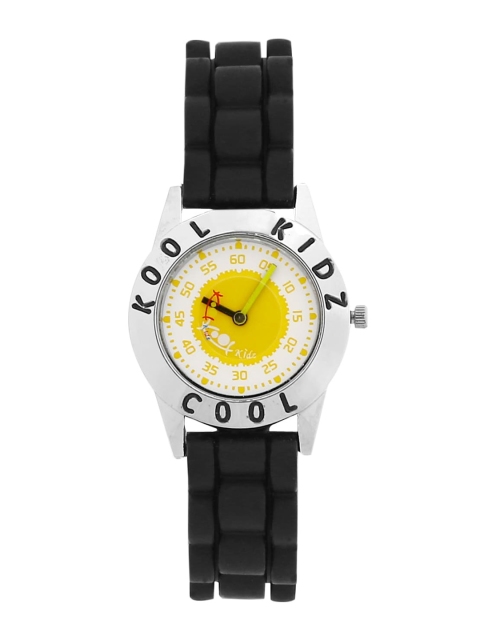 

Kool Kidz Unisex Kids Yellow Printed Dial & Black Strap Analogue Watch