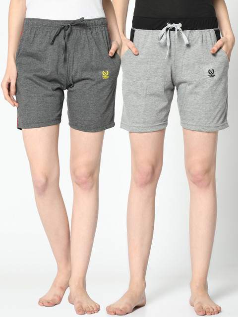 

VIMAL JONNEY Women Pack Of 2 Grey Lounge Shorts