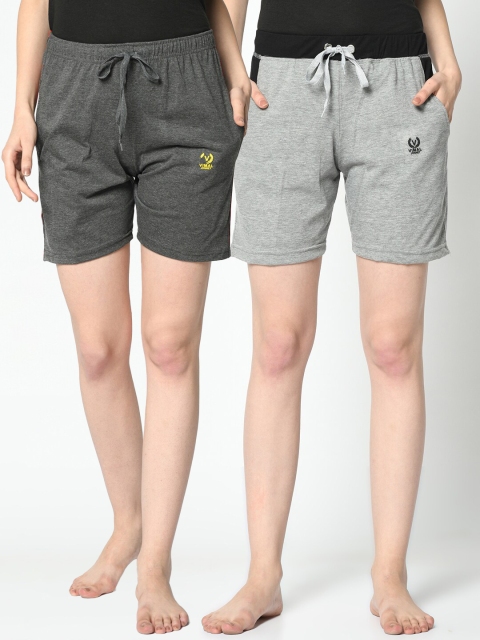 

VIMAL JONNEY Women Pack of 2 Grey Lounge Shorts