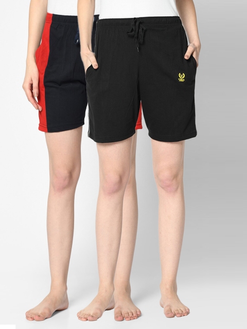 

VIMAL JONNEY Women Pack of 2 Lounge Shorts, Black
