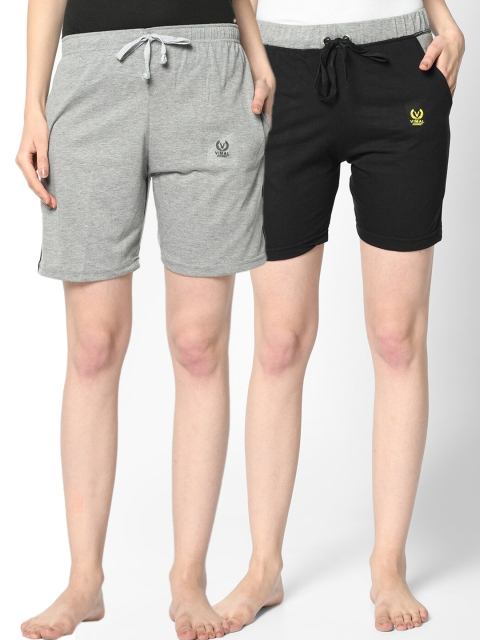 

VIMAL JONNEY Women Pack of 2 Lounge Shorts, Grey
