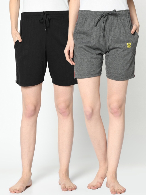 

VIMAL JONNEY Women Pack of 2 Lounge Shorts, Grey