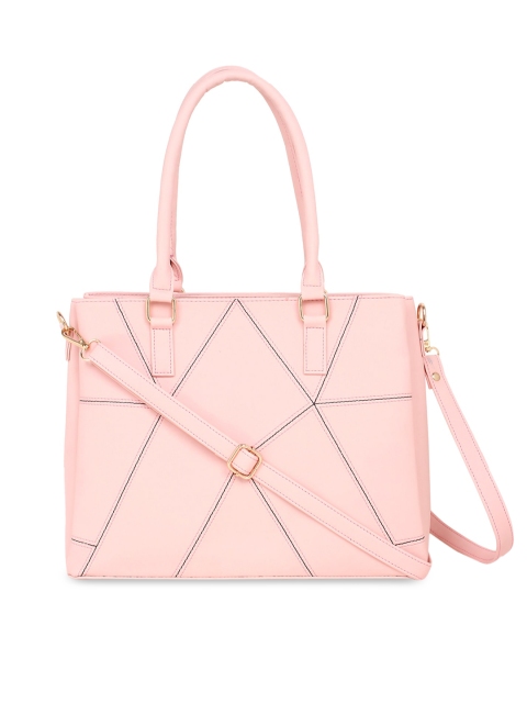 

LEGAL BRIBE Peach Textured PU Structured Handheld Bag