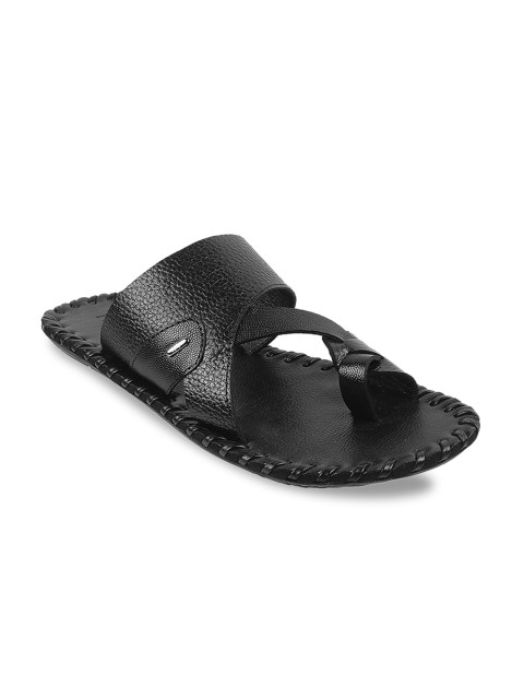 

Metro Men Black Ethnic Leather Comfort Sandals