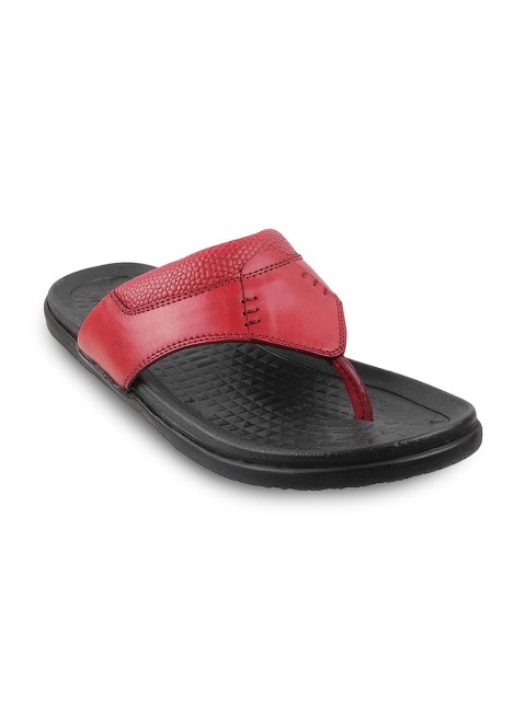 

Metro Men Red & Black Leather Comfort Sandals