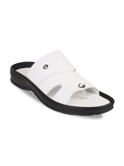 

Metro Men White & Black Ethnic Leather Comfort Sandals