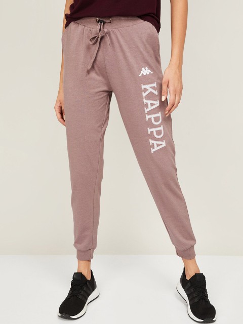 

Kappa Women Mauve & White Solid Cotton Joggers