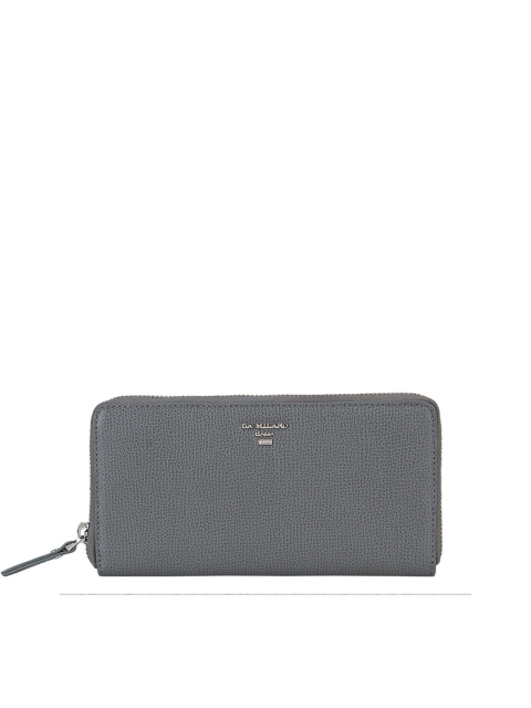 

Da Milano Women Grey Textured Leather Zip Around Wallet