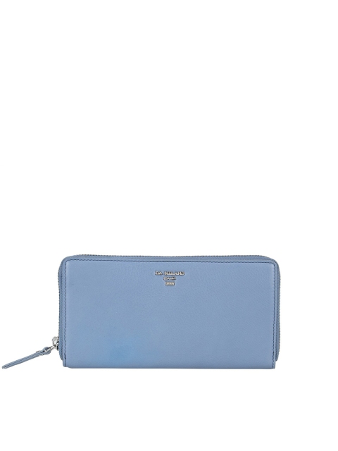 

Da Milano Women Placid Blue Solid Leather Zip-Around Wallet