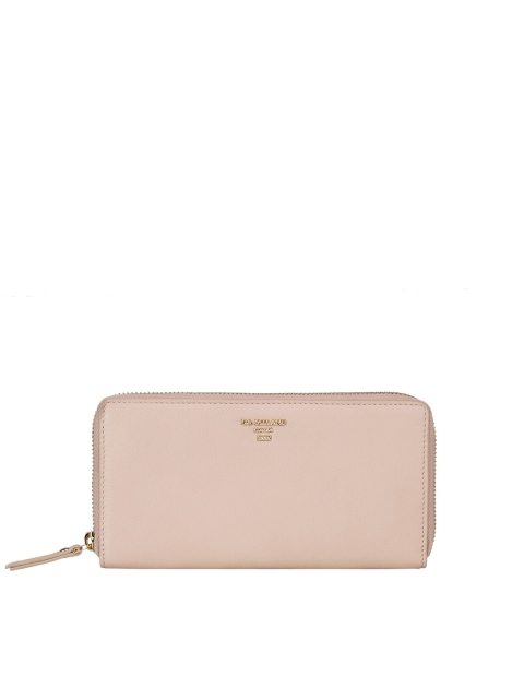 

Da Milano Women Pink Textured Leather Zip Around Wallet