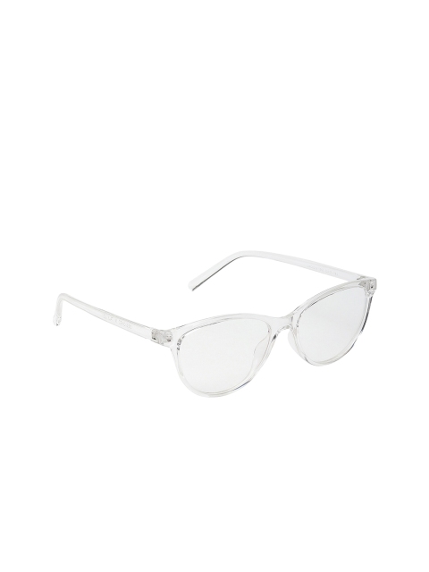 

CRIBA Unisex Clear Lens & White Cateye Sunglasses with UV Protected Lens