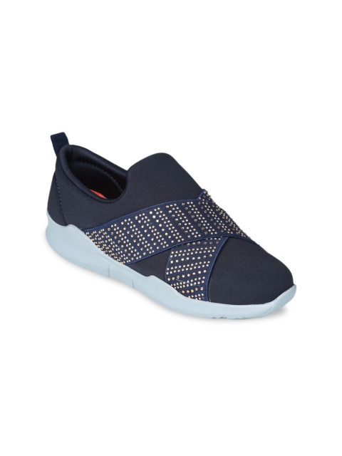 

Liberty Women Navy Blue Embellished Slip-On Sneakers