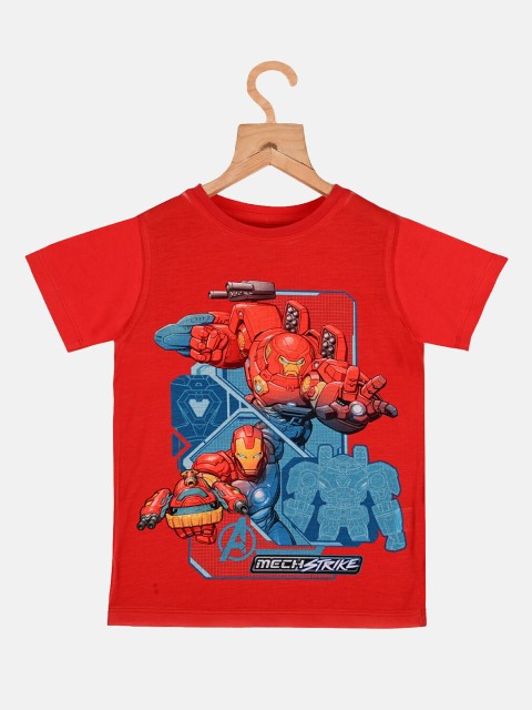 

YK Marvel Boys Red & Blue Avengers Iron Man Print T-shirt