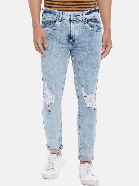 

People Men Blue Skinny Fit Mildly Distressed Heavy Fade Jeans