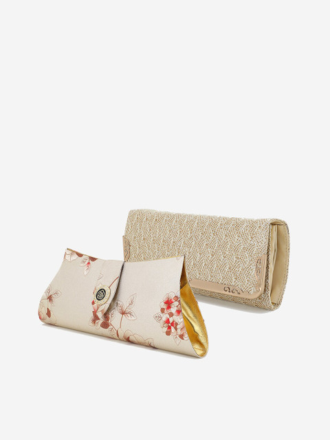 

Element Cart Pack Of 2 Beige & Cream-Coloured Printed Purse Clutch