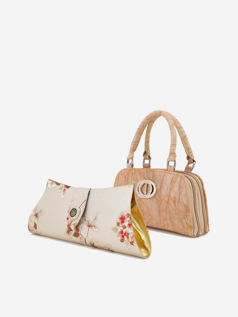 

Element Cart Set of 2 Cream-Coloured Printed Clutches, Multi