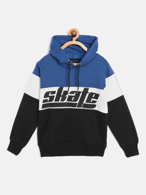 

Little Marco Boys Black & Blue Colourblocked Hooded Sweatshirt