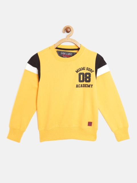 

Little Marco Boys Yellow & Black Printed Detail Sweatshirt