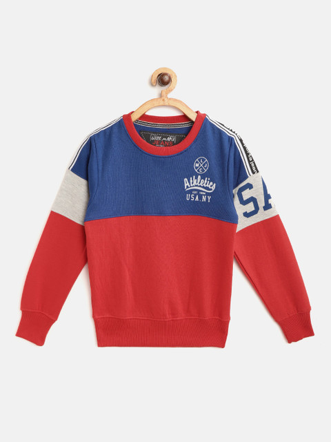 

Little Marco Boys Red & Blue Colourblocked Sweatshirt