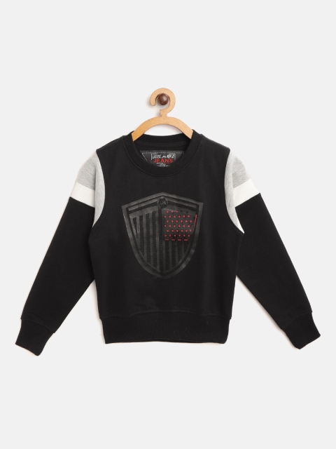 

Little Marco Boys Black & Charcoal Grey Printed Sweatshirt
