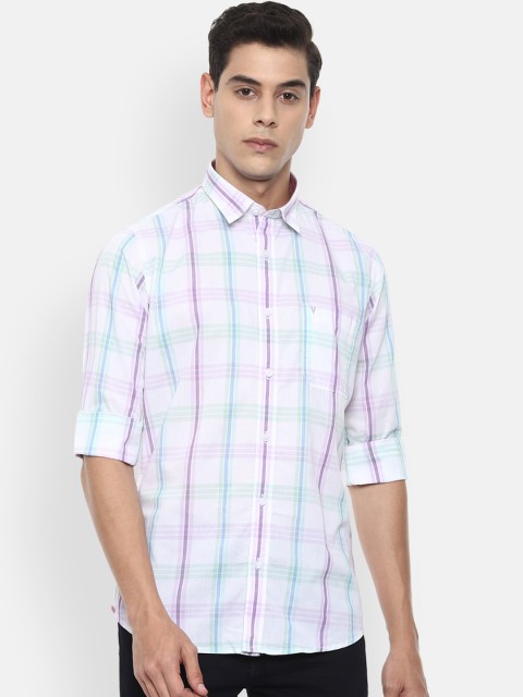 

Van Heusen Sport Men Purple & White Checked Slim Fit Casual Shirt