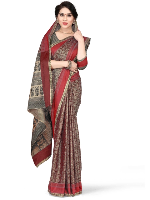 

KALINI Maroon & Beige Woven Design Patola Saree