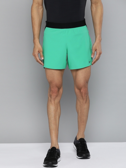 

Reebok Men Green Solid Slim Fit TSR Epic ACTIVECHILL Speedwick Running Sports Shorts