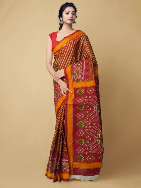 

Unnati Silks Red & Yellow Pure Cotton Handloom Sustainable Kovai Saree