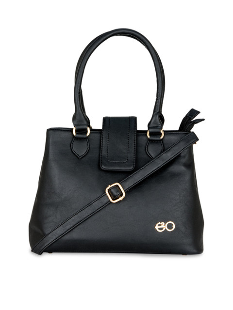 

E2O Black PU Structured Handheld Bag with Tasselled