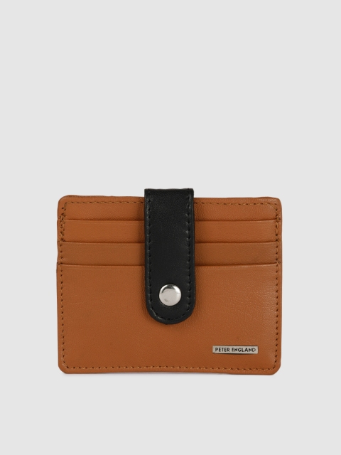 

Peter England Men Tan Brown Leather Card Holder