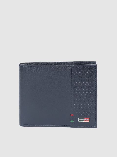 

Peter England Men Blue Leather Two Fold Wallet