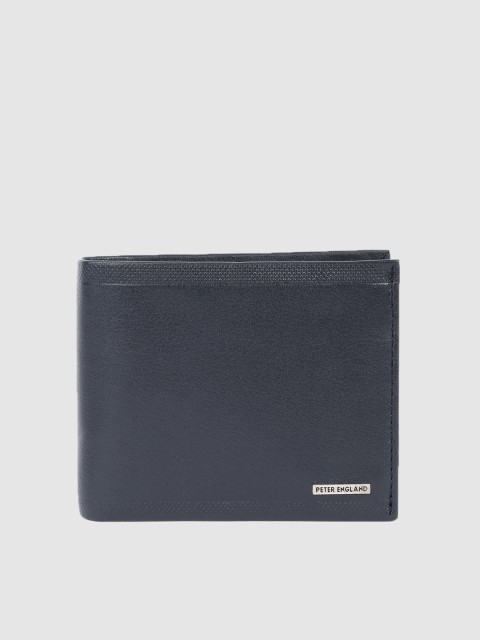 

Peter England Men Navy Blue Leather Two Fold Wallet