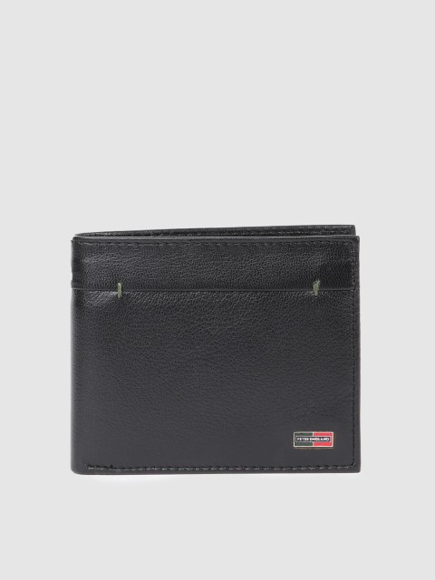 

Peter England Men Black Leather Two Fold Wallet