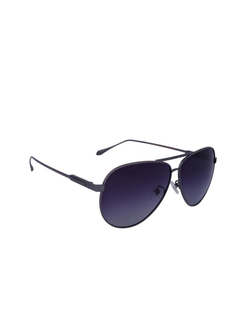

MARC LOUIS Unisex Blue & Gunmetal-Toned Polarised Aviator Sunglasses