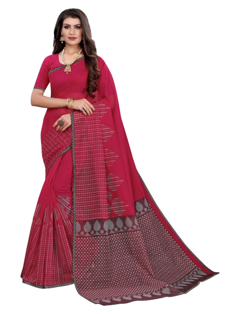 

KALINI Maroon & Grey Ethnic Motifs Printed Saree